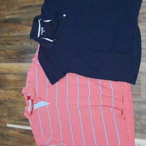 IZOD Men's Polos Size XL Pink and Dark Blue